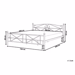Bed Metal RODEZ 160 x 200 cm (EU King Size) Black