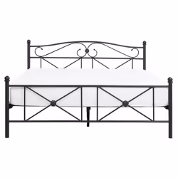 Bed Metal RODEZ 160 x 200 cm (EU King Size) Black