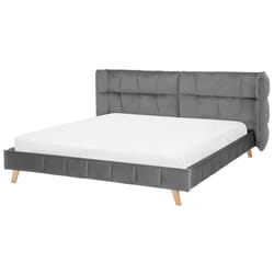 Bed Velvet SENLIS 180 x 200 cm (EU Super King) Grey