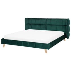 Bed Velvet SENLIS 180 x 200 cm (EU Super King) Dark Green