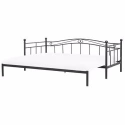 Trundle Bed Metal TULLE 90 x 200 cm (EU Single) Black