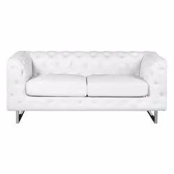 Sofa VISSLAND Faux Leather White 2 Seater