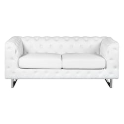 Sofa VISSLAND Faux Leather White 2 Seater