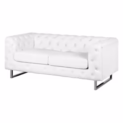 Sofa VISSLAND Faux Leather White 2 Seater