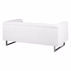 Sofa VISSLAND Faux Leather White 2 Seater - Additional view 4