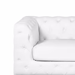 Sofa VISSLAND Faux Leather White 2 Seater - Additional view 5