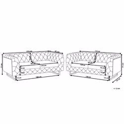 Living Room Set VISSLAND Faux Leather Black 5 Seater