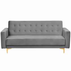 Sofa Bed ABERDEEN Velvet Grey 3 Seater