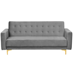 Sofa Bed ABERDEEN Velvet Grey 3 Seater