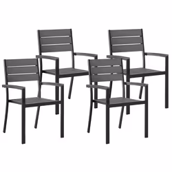 Set of 4 Garden Chairs PRATO Grey