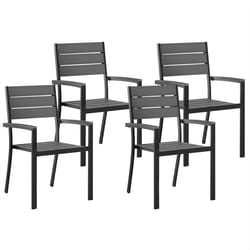 Set of 4 Garden Chairs PRATO Grey