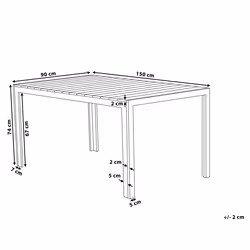 Garden Dining Table COMO 150 cm 90 cm Grey