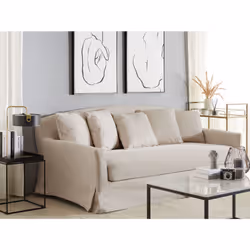 Sofa GILJA Fabric Beige 3 Seater
