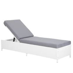 Rattan Reclining Sun Lounger White TURIN II