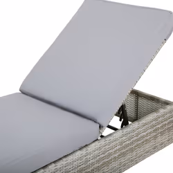 Sun Lounger with Cushion TURIN Reclining PE Rattan Grey