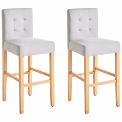 Set of 2 Bar Chairs MADISON Grey