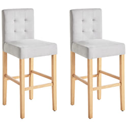 Set of 2 Bar Chairs MADISON Grey
