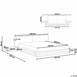 Bed ZEN 160 x 200 cm (EU King Size) Brown Ash Wood