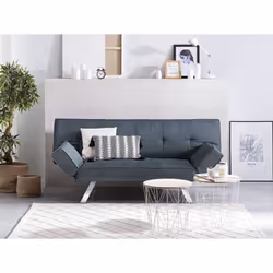 Sofa Bed BRISTOL Fabric Dark Blue 3 Seater