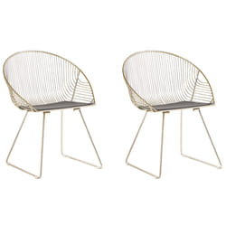 Set of 2 Dining Chairs AURORA Metal Gold