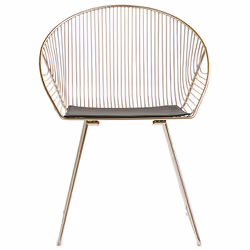 Set of 2 Dining Chairs AURORA Metal Gold