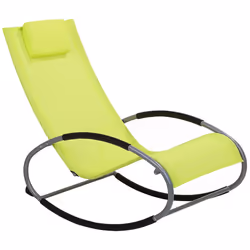 Rocking Sun Lounger CAMPO Metal Lime Green