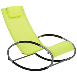 Rocking Sun Lounger CAMPO Metal Lime Green