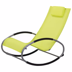 Rocking Sun Lounger CAMPO Metal Lime Green