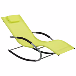 Rocking Sun Lounger CARANO Metal Lime Green