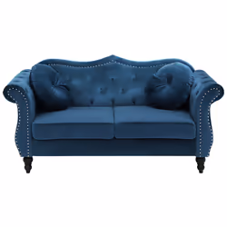Sofa SKIEN Velvet Navy Blue 2 Seater