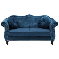 Sofa SKIEN Velvet Navy Blue 2 Seater