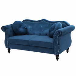Sofa SKIEN Velvet Navy Blue 2 Seater