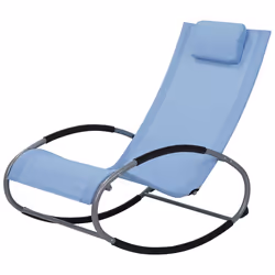 Rocking Sun Lounger CAMPO Fabric Blue