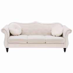 Sofa SKIEN Velvet Beige 3 Seater