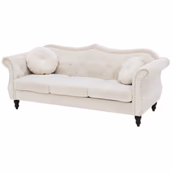 Sofa SKIEN Velvet Beige 3 Seater