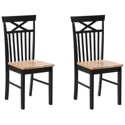Set of 2 Dining Chairs HOUSTON Wood Black