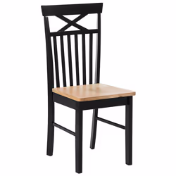 Set of 2 Dining Chairs HOUSTON Wood Black