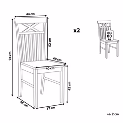 Set of 2 Dining Chairs HOUSTON Wood Black