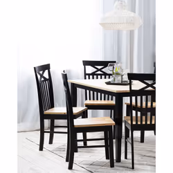 Set of 2 Dining Chairs HOUSTON Wood Black - Additional view 4