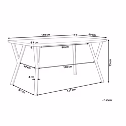 Dining Table BRAVO Dark Brown 140 cm 80 cm
