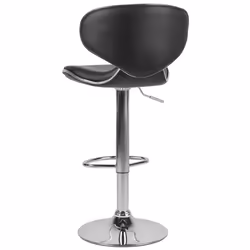 Set of 2 Bar Chairs CONWAY Faux Leather Swivel Black