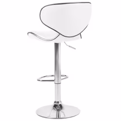 Set of 2 Bar Chairs CONWAY Faux Leather Swivel White