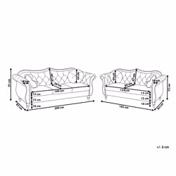 Living Room Set SKIEN Velvet Navy Blue 5 Seater