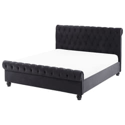 Bed Velvet AVALLON 140 x 200 cm (EU Double) Black