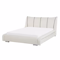 Bed Leather NANTES 140 x 200 cm (EU Double) Off-White