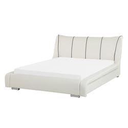 Bed Leather NANTES 140 x 200 cm (EU Double) Off-White
