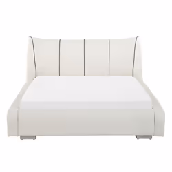 Bed Leather NANTES 140 x 200 cm (EU Double) Off-White