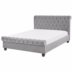 Bed Velvet AVALLON 140 x 200 cm (EU Double) Grey