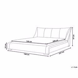 Bed Fabric NANTES 140 x 200 cm (EU Double) Light Grey