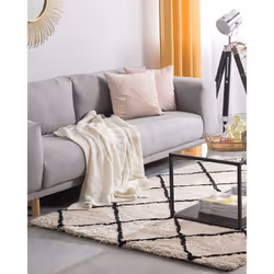 Shaggy Area Rug 140 x 200 cm Beige ADALAR